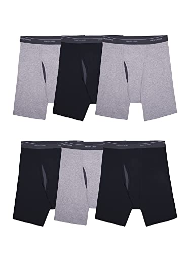 Fruit of the Loom Herren Coolzone Boxershorts, feuchtigkeitsableitend und atmungsaktiv, Multipacks Retroshorts, 6er-Pack – Schwarz/Grau, Medium von Fruit of the Loom