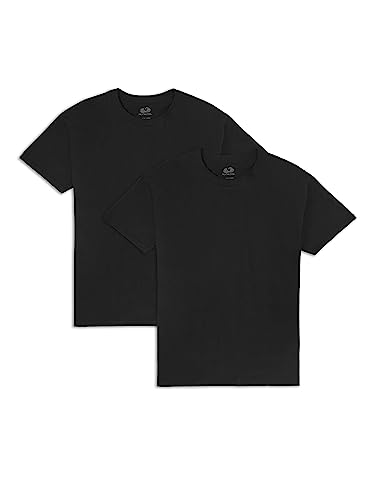 Fruit of the Loom Herren Eversoft Cotton, Breathable & Moisture Wicking with Odor Control, Sizes S-4x T-Shirt, 2 Stück schwarz, Mittel (2er Pack) von Fruit of the Loom
