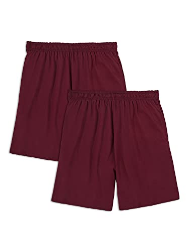 Fruit of the Loom Herren Eversoft Baumwoll Taschen (S-4XL) Lässige Shorts, 2er-Pack, Kastanienbraun, XX-Large von Fruit of the Loom