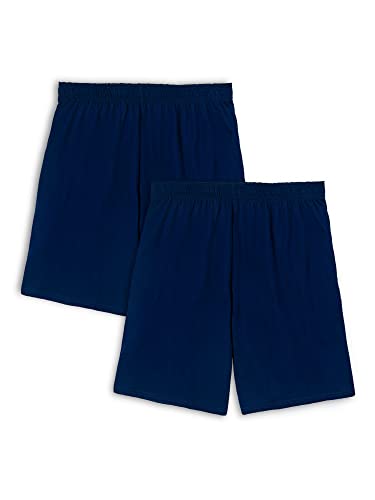 Fruit of the Loom Herren Eversoft Baumwoll Taschen (S-4XL) Lässige Shorts, 2er-Pack, Marineblau, 4X-Groß von Fruit of the Loom