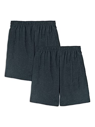 Fruit of the Loom Herren Eversoft Baumwoll Taschen (S-4XL) Lässige Shorts, 2er-Pack – Black Heather, Mittel von Fruit of the Loom