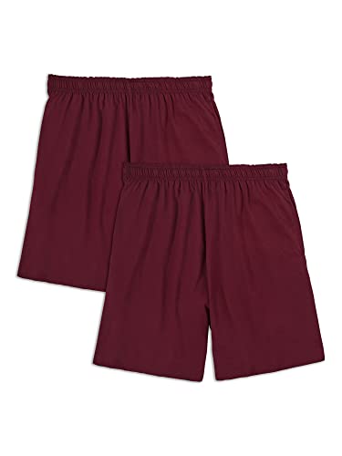 Fruit of the Loom Herren Eversoft Baumwoll Taschen (S-4XL) Lässige Shorts, 2er-Pack – Kastanienbraun, 3X-Groß von Fruit of the Loom