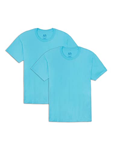 Fruit of the Loom Herren Eversoft Cotton, Breathable & Moisture Wicking with Odor Control, Sizes S-4x T-Shirt, 2er-Pack, Blau (Scuba Blue), 4X-Groß von Fruit of the Loom
