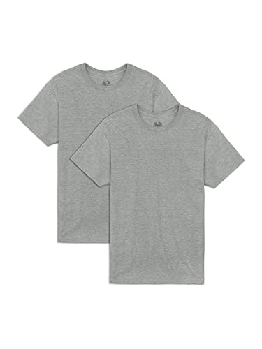 Fruit of the Loom Herren Eversoft Cotton, Breathable & Moisture Wicking with Odor Control, Sizes S-4x T-Shirt, 2er-Pack, Grau meliert, L von Fruit of the Loom