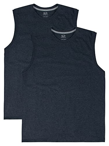 Fruit of the Loom Herren Eversoft Cotton Sleeveless T Shirts, Breathable & Moisture Wicking with Odor Control, Sizes S-4x Unterhemd, Muscle – 2er-Pack – Black Heather, XX-Large von Fruit of the Loom