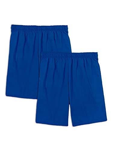 Fruit of the Loom Herren Eversoft Cotton with Pockets (S-4xl) Lässige Shorts, 2er-Pack, Blau, Mittel von Fruit of the Loom