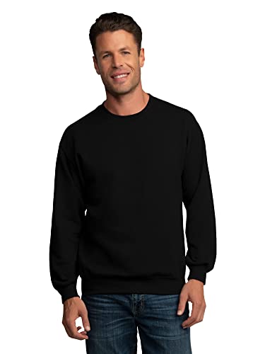 Fruit of the Loom Herren Eversoft Fleece, Hoodies & Sweatpants Sweatshirt, Rundhalsausschnitt, Schwarz, XX-Large Groß von Fruit of the Loom