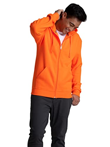 Fruit of the Loom Herren Eversoft Fleece Hoodies, Pullover & Full Zip, Feuchtigkeitstransport & Atmungsaktiv, Größen S-4x Kapuzenpullover, Safety Orange, Medium von Fruit of the Loom