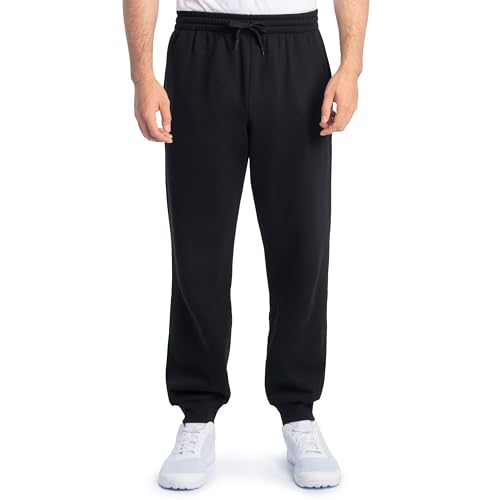 Fruit of the Loom Herren Eversoft Fleece Joggers with Pockets, Relaxed Fit, Moisture Wicking, Breathable, Tapered Sweatpants Trainingshose, Baumwollmischgewebe – Schwarz, Groß von Fruit of the Loom