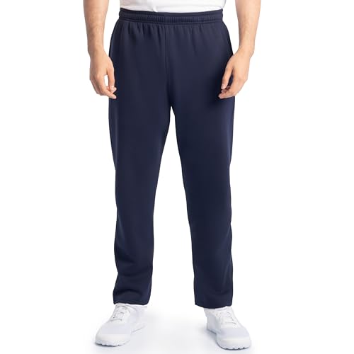 Fruit of the Loom Herren Eversoft Fleece Open Bottom Sweatpants with Pockets, Relaxed Fit, Moisture Wicking, Breathable Trainingshose, Marineblau, XXL von Fruit of the Loom