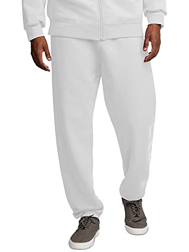 Fruit of the Loom Herren Eversoft Fleece Sweatpants Trainingshose, Elastische Unterseite, Weiß, Klein von Fruit of the Loom