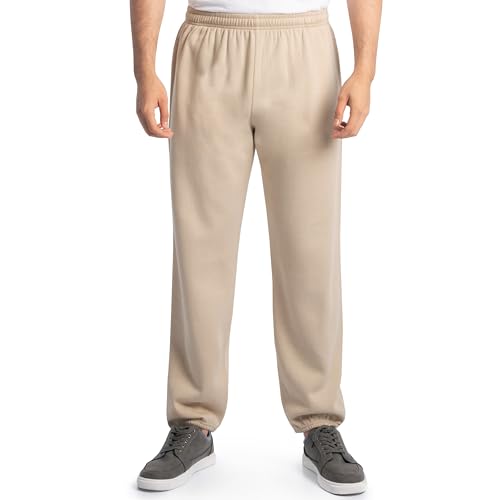 Fruit of the Loom Herren Eversoft Fleece Sweatpants Trainingshose, Khaki Heather, Klein von Fruit of the Loom