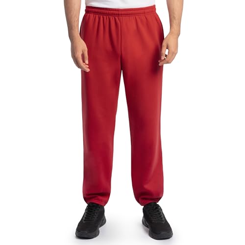 Fruit of the Loom Herren Eversoft Fleece Sweatpants Trainingshose, Elastische Unterseite, Rot, X-Groß von Fruit of the Loom