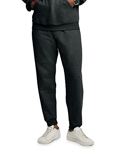 Fruit of the Loom Herren Eversoft Fleece Sweatpants & Jogger Trainingshose, Baumwollmischung – Black Heather, Mittel von Fruit of the Loom