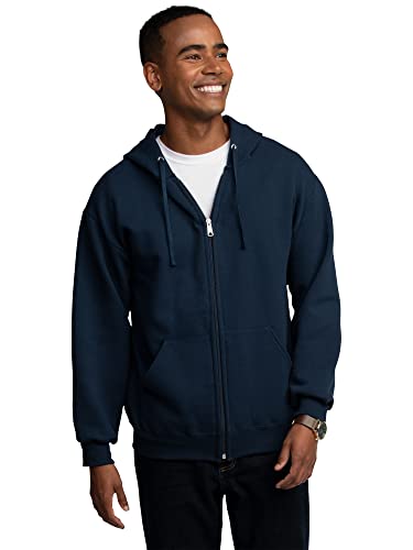 Fruit of the Loom Herren Eversoft Fleece Hoodies, Pullover & Full Zip, Feuchtigkeitstransport & Atmungsaktiv, Größen S-4x Kapuzenpullover, Marineblau, 4X-Large von Fruit of the Loom