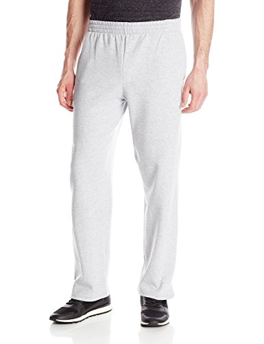 Fruit of the Loom Herren Fleece-Hose mit Taschen, offener Unterseite Trainingshose, Meliert, Grau, X-Groß von Fruit of the Loom