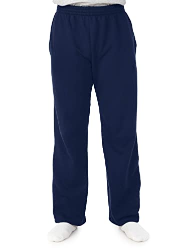 Fruit of the Loom Herren Sofspun Fleece-Jogginghose mit offenem Boden Trainingshose, Marineblau, Groß von Fruit of the Loom