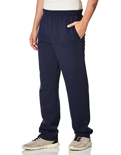 Fruit of the Loom Herren Sofspun Fleece-Jogginghose mit offenem Boden Trainingshose, Marineblau, Klein von Fruit of the Loom