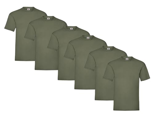 Fruit of the Loom Herren Heavy Cotton T-Shirts Diverse Farbsets 6er Sets M L XL 2XL 3XL & GRATIS HLKauf-Notizblock (6er Olive & 1x HLKauf Block, 3XL) von Fruit of the Loom