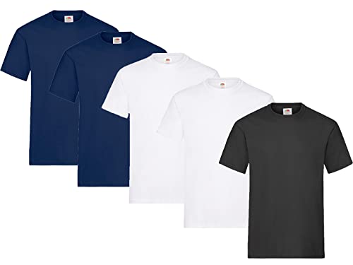 Fruit of the Loom Herren Heavy Cotton T T-Shirt auch Farbsets M L XL XXL 3XL 5 Pack,2X Navy + 2X Weiss + 1x Schwarz + 1 HL Kauf Notizblock-XL Fruit of the Loom Herren Heavy Cotton T T-Shirt auch Farbsets M L XL XXL 3XL 5 Pack,2X Navy + 2X Weiss + 1x Schwarz + 1 HL Kauf Notizblock-XL von Fruit of the Loom