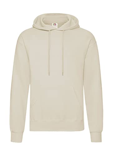 Fruit of the Loom Herren Hooded Sweat Sweatshirt, Blickdicht, Natur + 1x HL-Kauf Notizblock, L von Fruit of the Loom