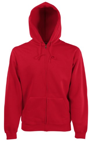 Fruit of the Loom Herren Hoodie Reißverschluss - Rot - Rot - Small von Fruit of the Loom