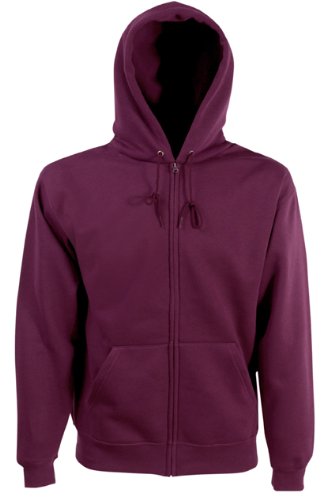 Fruit of the Loom Herren Hoodie Reißverschluss - Violett - Burgunderfarben - xl von Fruit of the Loom