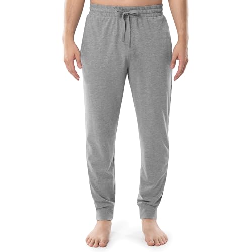 Fruit of the Loom Herren Jersey Knit Jogger Sleep Pant (1 and 2 Packs) Pyjamaunterteil, Grey Heather, Medium von Fruit of the Loom