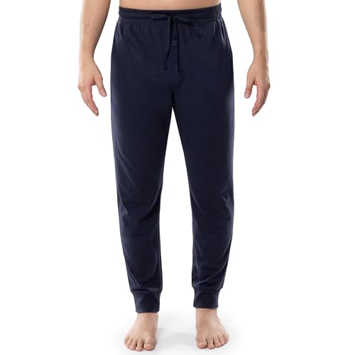 Fruit of the Loom Herren Jersey-Strick-Jogginghose (1er-und 2er-Pack) Pyjamaunterteil, Navy, 34-37 von Fruit of the Loom
