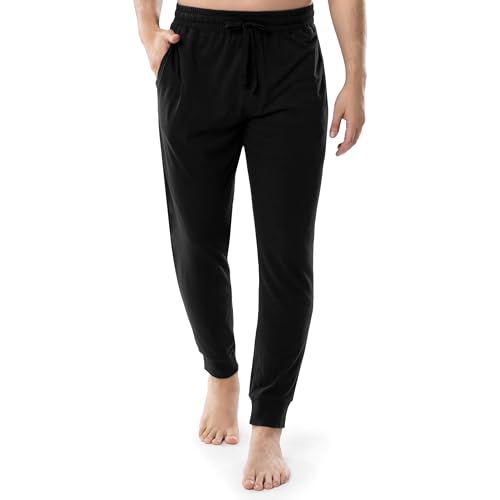 Fruit of the Loom Herren Jersey-Strick-Jogginghose (1er-und 2er-Pack) Pyjamaunterteil, Schwarz, 3X von Fruit of the Loom