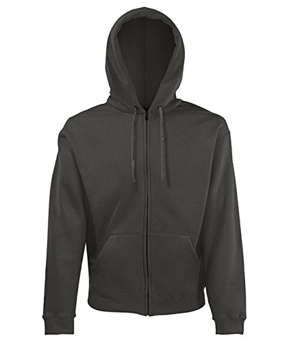 Fruit of the Loom Herren-Kapuzen-Sweatshirt mit Reißverschluss, Gr. L, Graphit von Fruit of the Loom