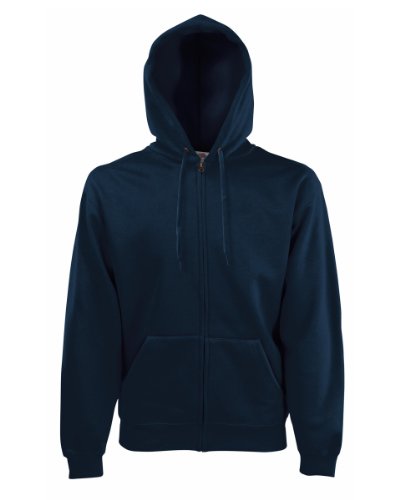 Fruit of the Loom Herren Zip Front Classic Hooded Jacke, Blue (Deep Navy), M von Fruit of the Loom