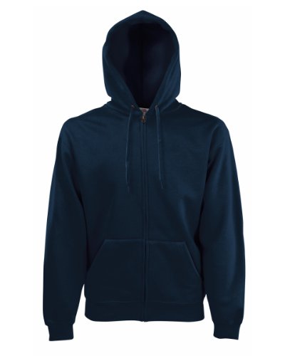 Fruit of the Loom Herren Zip Front Classic Hooded Jacke, Blau (Deep Navy), XL von Fruit of the Loom