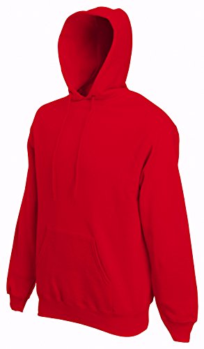 Fruit of the Loom Herren Hooded Sweat Kapuzenpullover, Rot, Large von Fruit of the Loom