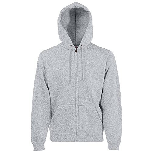 Fruit of the Loom Herren Zip Front Premium Kapuzenjacke, Grau Meliert, XL von Fruit of the Loom