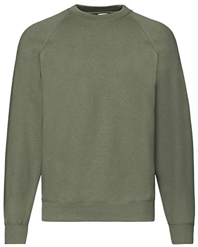 Fruit of the Loom Herren Klassischer Raglan-Sweatshirt Pullover, Grün (Classic Olive 59), Medium von Fruit of the Loom