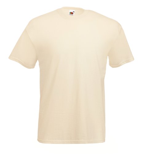 Fruit of the Loom Herren-Kurzarm-T-Shirt, besonders hochwertig Gr. S, beige von Fruit of the Loom