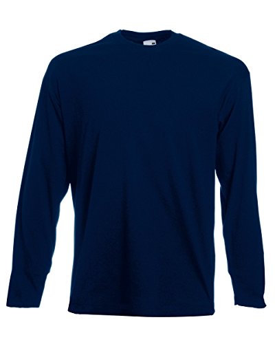 Fruit of the Loom Herren Langarm T-Shirt Gr. XL, Blu Scuro Navy von Fruit of the Loom