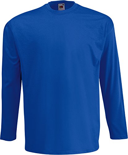 Fruit of the Loom Herren Langarmshirt blau Large von Fruit of the Loom