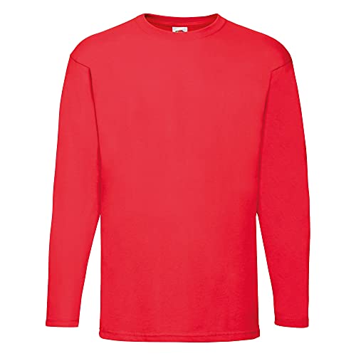 Fruit of The Loom Herren Longsleeve, Rundhals - Rot - Rot - Small S,Rot - Rot von Fruit of the Loom