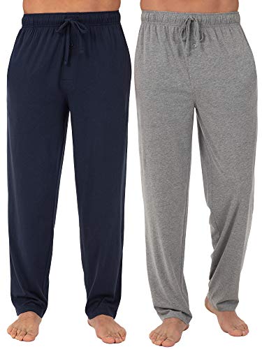 Fruit of the Loom Herren Men's Extended Sizes Jersey Knit Sleep Pajama Lounge Pant (1 & 2 Pyjamaunterteil, Marineblau/Grau (2er-Pack), Groß von Fruit of the Loom