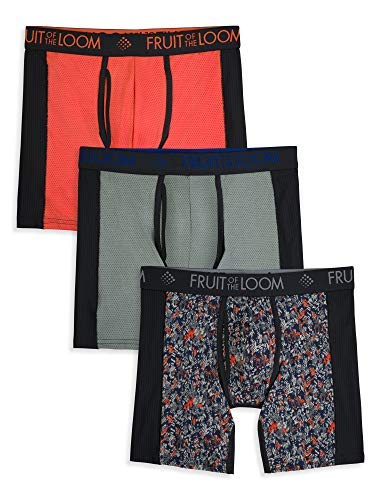 Fruit of the Loom Herren Micro Mesh Boxer Briefs Retroshorts, Flexible Seitenteile – Farben können variieren, Medium (3er Pack) von Fruit of the Loom