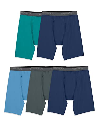 Fruit of the Loom Herren Micro-Stretch Long Leg Boxer Briefs Unterwäsche, Sortiert, X-Large (5er Pack) von Fruit of the Loom