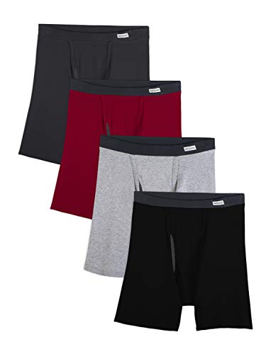 Fruit of the Loom Herren No Ride Up Boxer Brief Unterwäsche, Bespannter Bund – 4 Stück, XX-Large (4er Pack) von Fruit of the Loom