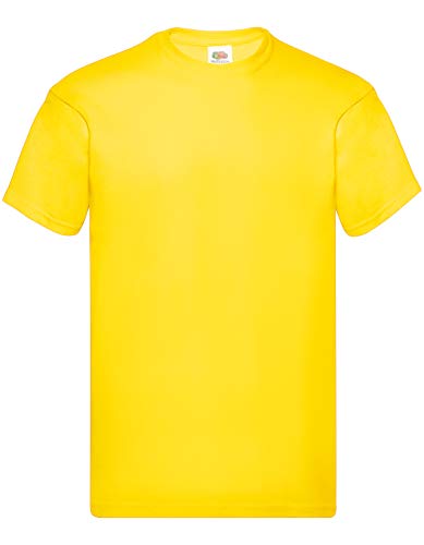 Fruit of the Loom Herren Original T. T-Shirt (5er Pack), Farbe:gelb, Größe:3XL von Fruit of the Loom