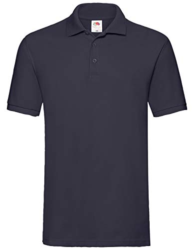 Fruit of the Loom Herren Polo Premium Weiß White XL, Größe:L, Farbe:deep Navy von Fruit of the Loom