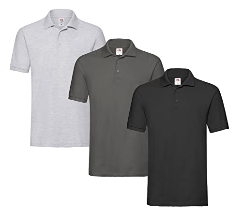 Fruit of the Loom Herren Poloshirt, 1 x Schwarz, 1 x Graphit, 1 x Grau + 1 HL Kaufblock, XL Fruit of the Loom Herren Poloshirt, 1 x Schwarz, 1 x Graphit, 1 x Grau + 1 HL Kaufblock, XL von Fruit of the Loom