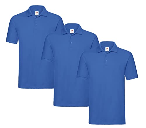 Fruit of the Loom Herren-Poloshirt 3er Royal XXL + 1 HL Kauf Block von Fruit of the Loom