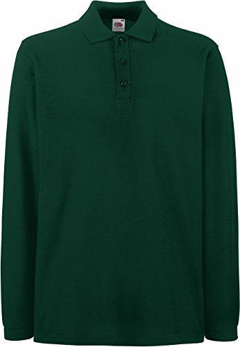 Fruit of the loom Herren Premium Long Sleeve Polo Poloshirt, Grün (Forest Green 541), Small von Fruit of the Loom