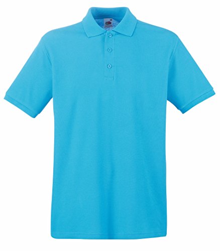 Fruit of the Loom Herren Premium Polo Poloshirt, Blau (Azure Blue 310), Large von Fruit of the Loom